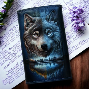 Leder-Schlüsselhalter handgemachte Schlüsselbund Brieftasche, Wolf Schlüsselhalter Fall, Herren Schlüsselhalter Brieftasche, Leder Geschenk Schlüssel Brieftasche Wolf Brieftasche Schlüssel Veranstalter