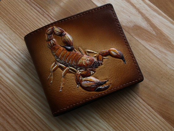 Leather Wallet Scorpio Wallet Handcrafted Men's Wallet 