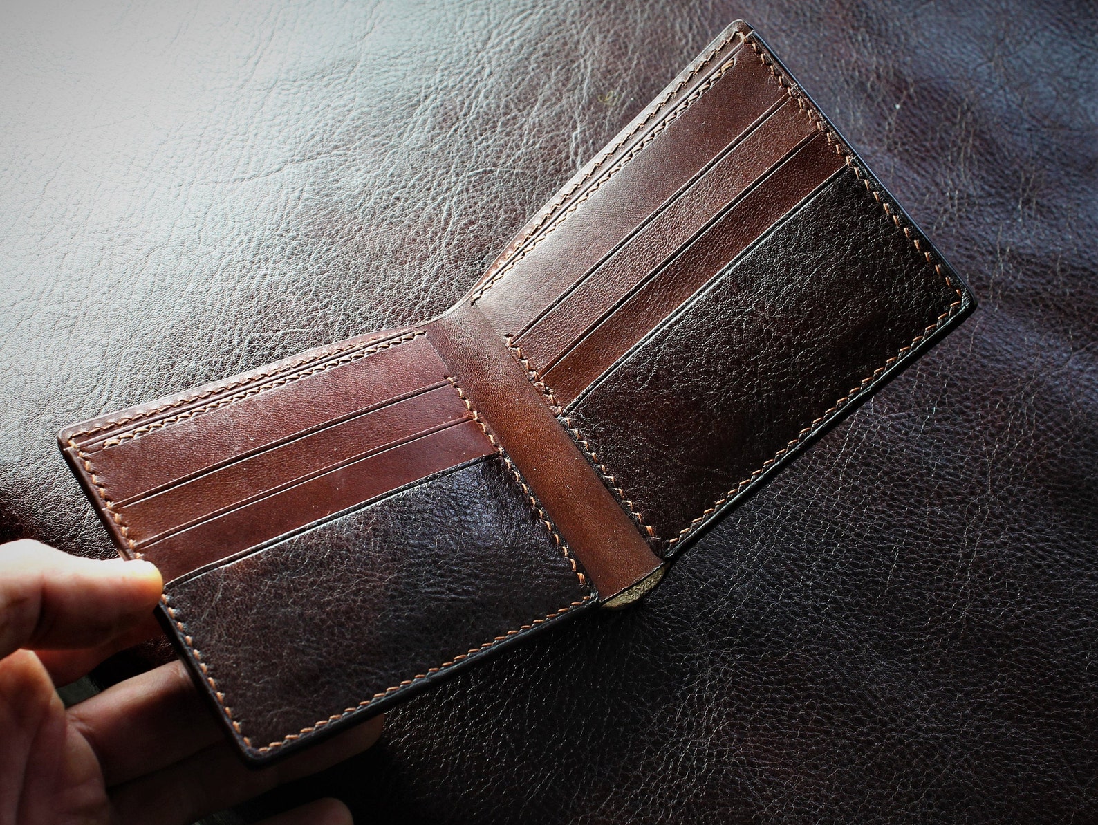 Gift for Men Thick Leather Wallet Slim Leather Wallet for Etsy