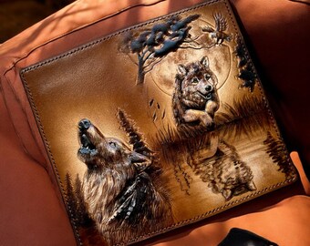 Amazon.com: Wolf Wallet, Animal long wallet, biker wallet