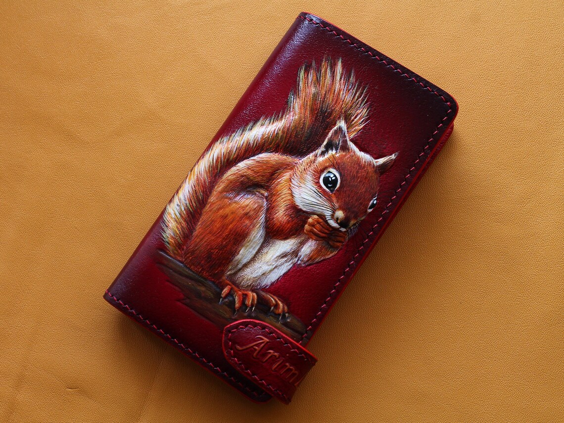 Tooled Iphone 12 Case. Iphone 12 Leather Wallet. Custom Hand Etsy