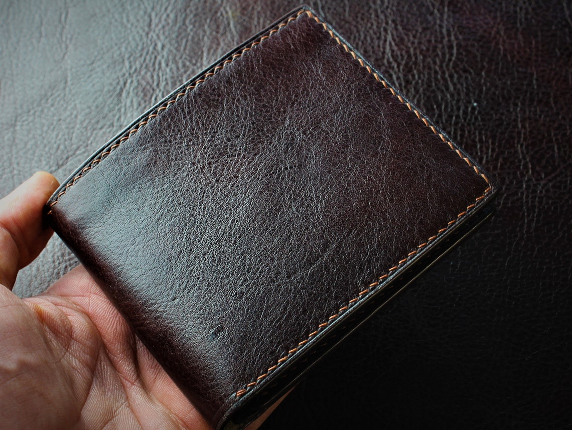 Gift for Men Thick Leather Wallet Slim Leather Wallet for Etsy