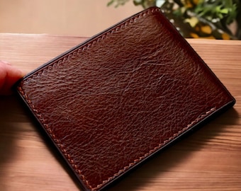 Luxury Wallet. Front pocket wallet. Thick Leather Wallet, Slim Leather Wallet Bifold Wallet. Italian Buttero leather. Genuine Leather Wallet