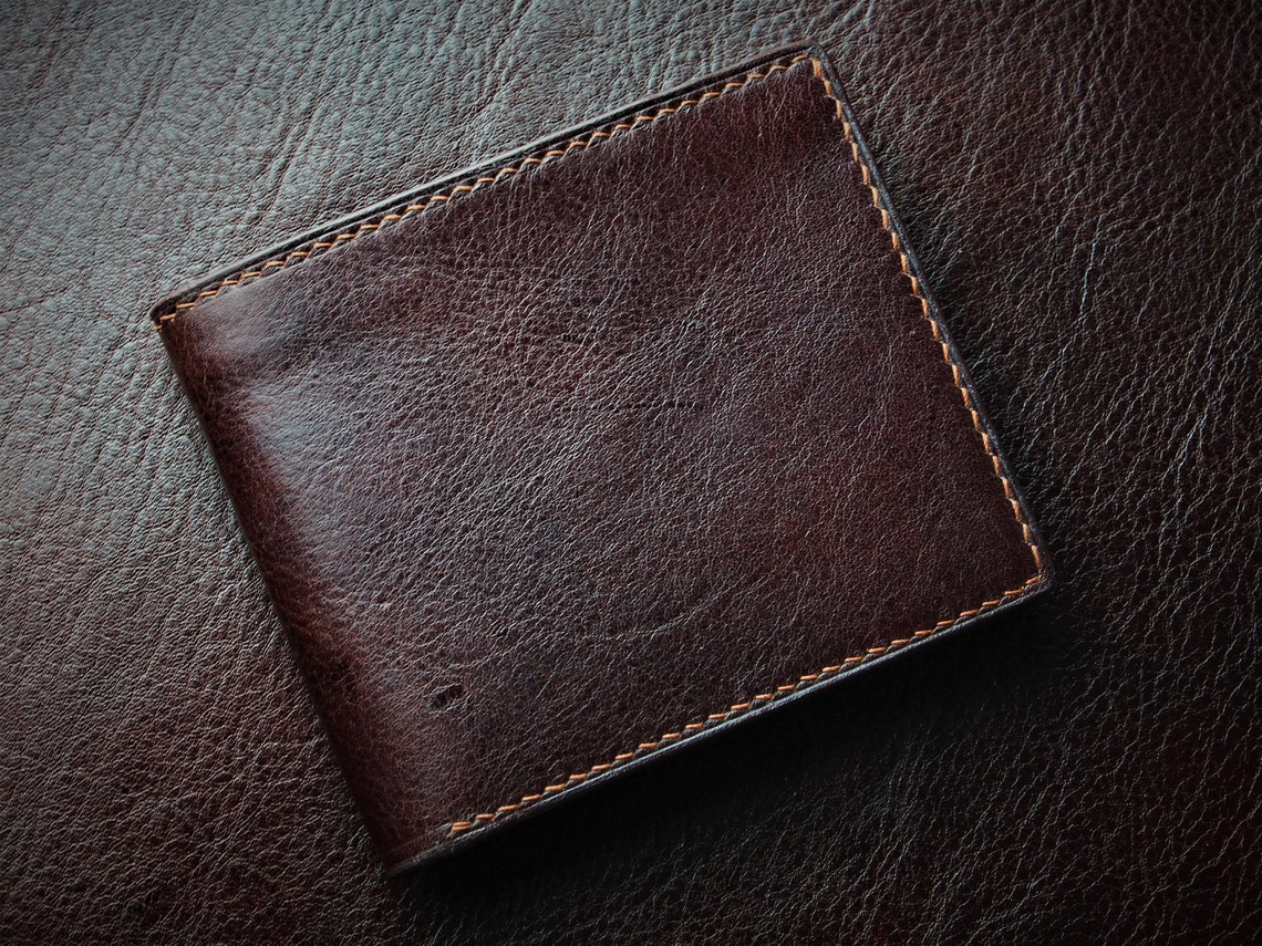 Gift for Men Thick Leather Wallet Slim Leather Wallet for Etsy