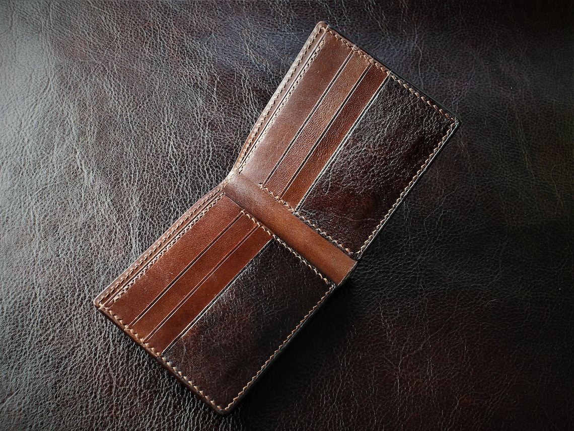 Gift for Men Thick Leather Wallet Slim Leather Wallet for Etsy