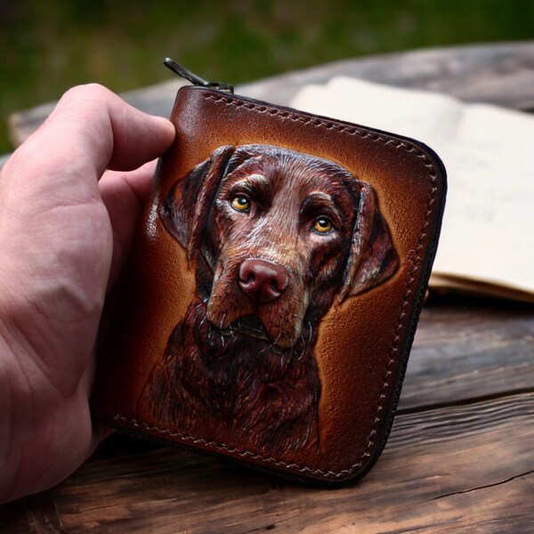 Dog Wallet Leather Labrador - Etsy