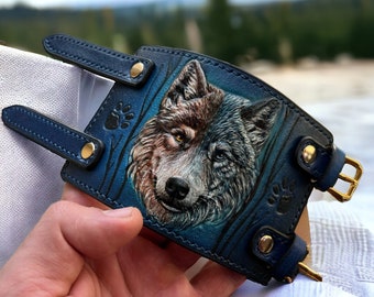 Hand-tooled Leather Wolf Wallet: Carved Bifold Wallet - Etsy