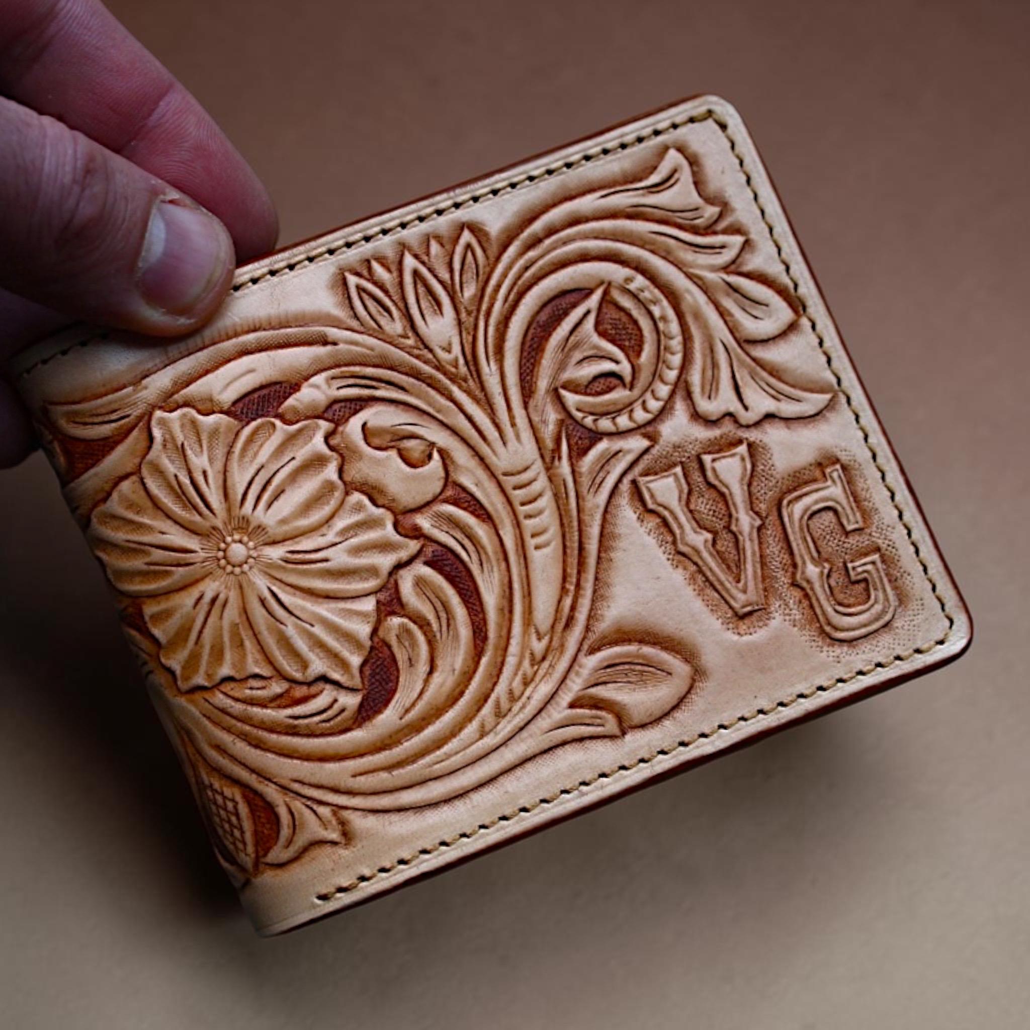 Buy Hand Carved Leather Wallet, Sheridan Style Tooled Billfold