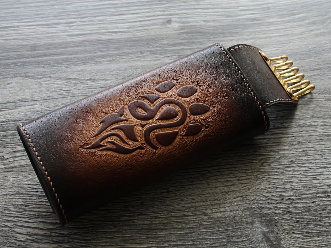 Hand Tooled Leather Key Case, Personalized Key Organizer - Etsy