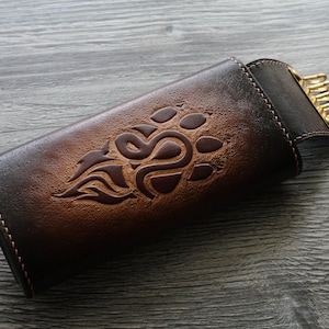 Personalised Leather Key Case or Key Wallet Leather key holder Personalized Holder, Key Bag, Key Organizer, Brown Key Pouch Keys purse gift