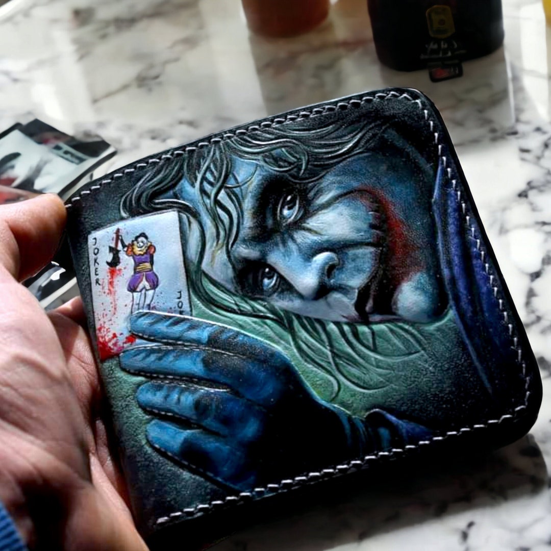 Why so Serious, Front Pocket Wallet. Joker Wallet. Men's 3D Genuine