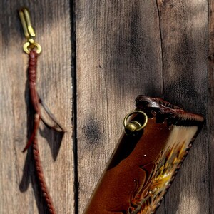 Cartera de león Cartera de cuero Cartera larga para hombre Cartera hecha a mano, cartera tallada, cartera personalizada, regalo para hombre. Cartera de Ucrania. Regalos para novios imagen 3