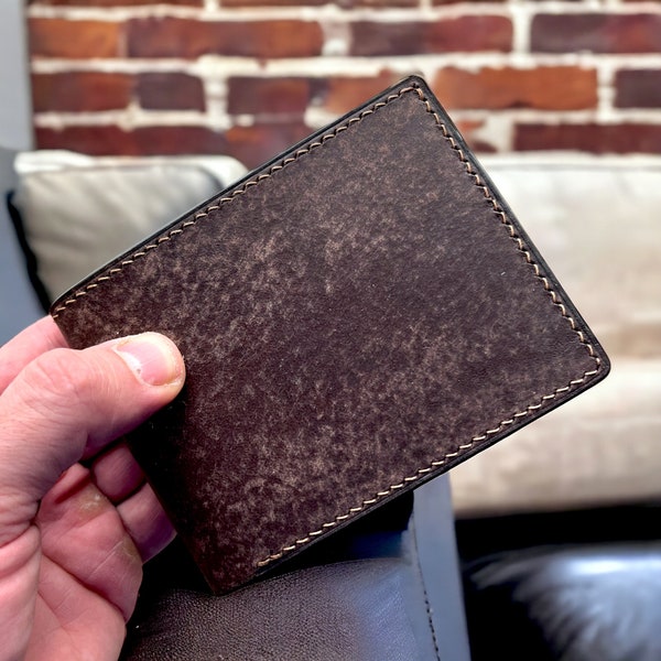 Front pocket wallet. Luxury Wallet. LA PERLA AZZURRA & Buttero Leather wallet. Pueblo leather wallet. Italian vegetable tanned leather.