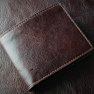 Regalos de Navidad para hombres, billetera de cuero grueso, billetera de cuero delgada, billetera de cuero plegable, billetera de cuero italiano buttero, billetera de cuero genuino