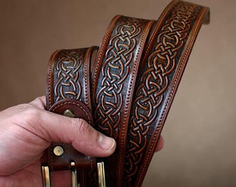 Individuell punzierter Ledergürtel: Handgefertigter Westerngürtel