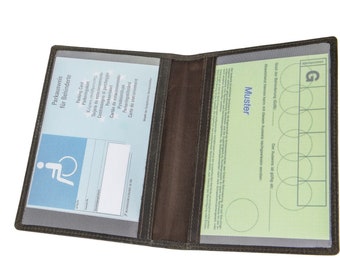 ID CARD CASE - VINTAGE - Genuine Leather - for disabled person's ID card, gun license, parking permit, hunting license...