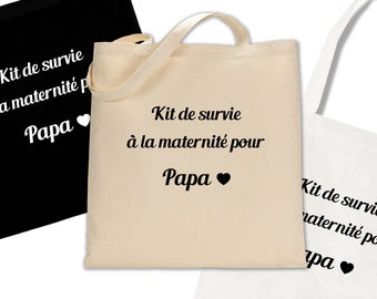 tote bag pour futur papa, kit de survie, pochette pour papa, kit pour la maternité, possibilité de personnaliser
