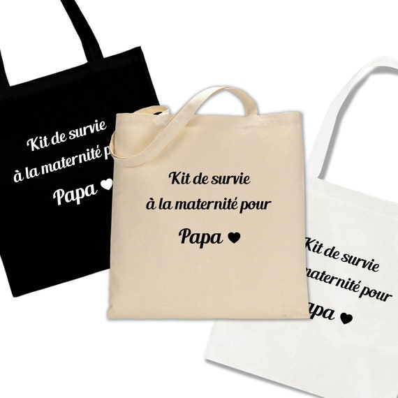Tote Bag Pour Futur Papa Kit De Survie Pochette Pour Papa Etsy