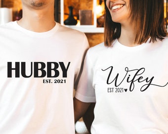 Wifey OR Hubby shirt | Unisex T Shirt | Engagement Gifts | Honeymoon Shirt | Wifey Est T Shirt | Wedding Gift | Gift For Bride | Wife Shirts