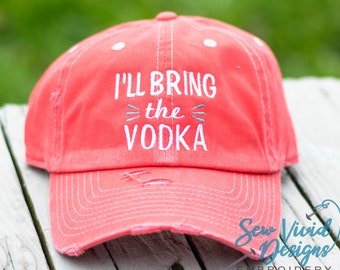 I'll bring the Alcohol Hats, Bad Decisions, Alibi, Bail Money and More Sayings  - Distressed Baseball OR Ponytail Hat | Trucker Hat