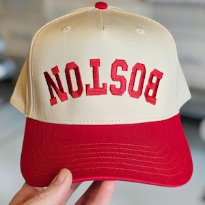 Custom Upside Down Text Hat | 5 Panel Two Tone Embroidered Hat | Snapback Trendy Hat | Make Your Own Personalized Hat | Rally Baseball Cap