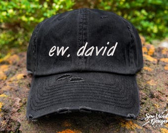 ew, david Hat | Distressed Baseball Cap OR Ponytail Hat