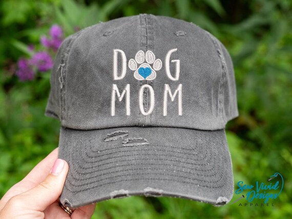 Dog Mom Hat | Women's Distressed Baseball Hat | Vintage Dad Hat | Dog Lover Hat with Ponytail Option | Dog Mom Gift | Dog Hat | Fur Mama