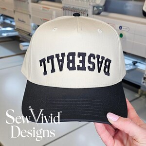 Sports Hat | 5 Panel Two Tone Hat | Snapback Trendy Hat | Upside Down Text | Choose Your Sport- Baseball, Softball, Soccer, Football, Hockey