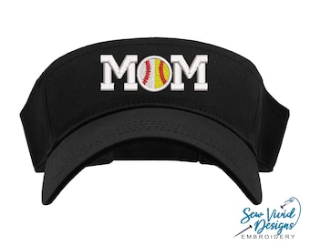 Baseball Softball Mom Visor | Custom Embroidered Sun Visor | Baseball Mom Hat | Baseball Heart | Visor Hat | Summer Sports Hat