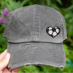 Soccer Heart Hat | Women's Soccer Hat | Custom Soccer Mom Baseball Cap | Custom Colors | Sports Mom Gift | Game Day Hat | GameDay Clothing