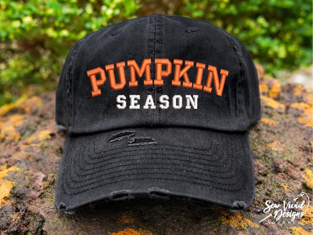 Pumpkin Season Hat | Distressed Baseball Cap OR Ponytail Hat | Autumn ...