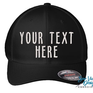 Custom Hat | Custom Embroidered Flexfit Hat | Fitted Hat with Your Text Here | Design Your Own Hat | Personalized Ball Cap | Fitted Hats