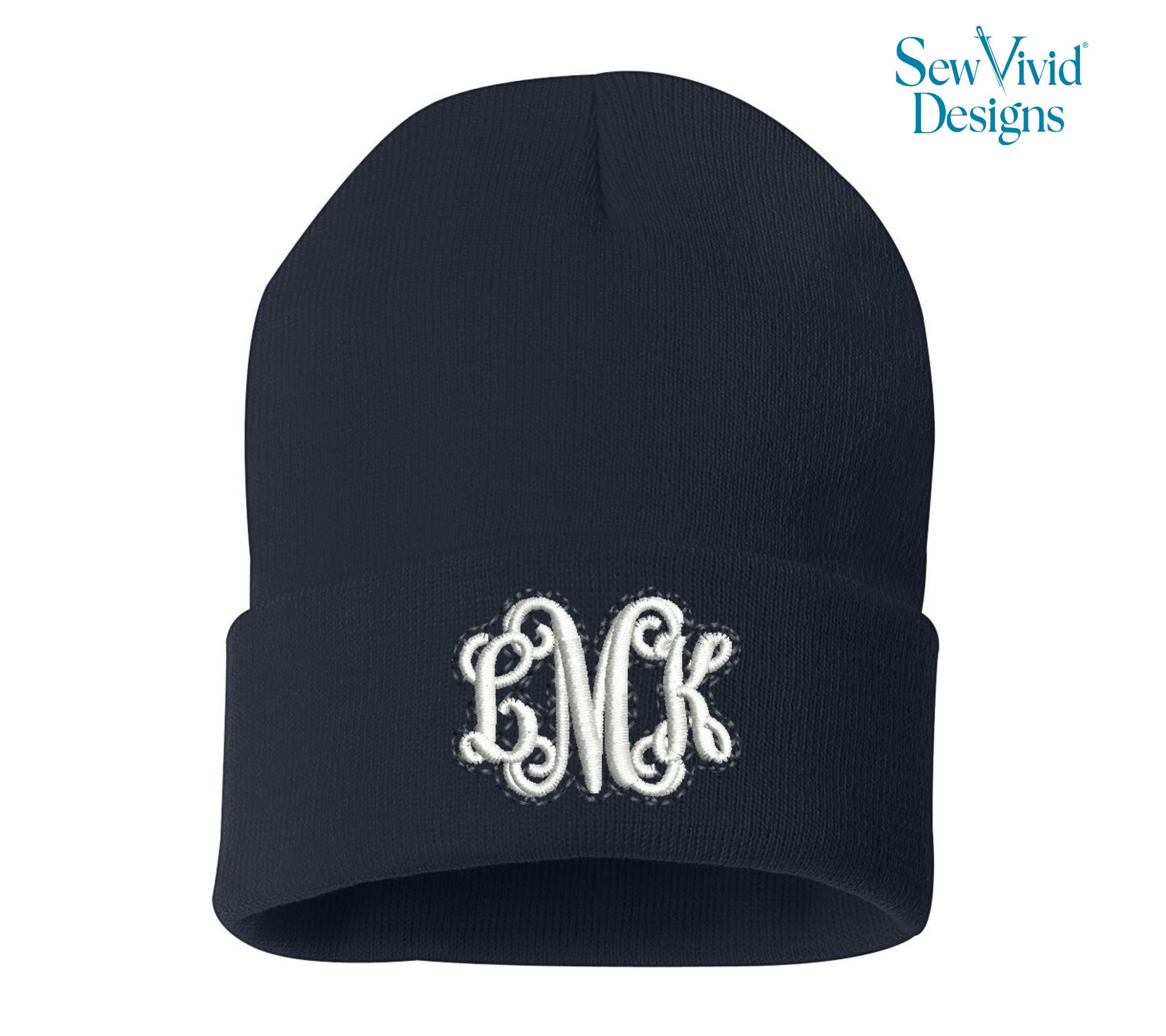 Monogram Beanie | Monogrammed Beanie | Personalized Monogrammed Cuff ...