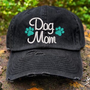 Dog Mom Hat | Distressed Baseball Cap OR Ponytail Hat | Dog Mom Gift | Dog Lover Gift | Dog Owner | Dog Mama | Gift for Her