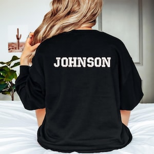 Add Name or Text to Back or Sleeve of Crewneck Or Hooded Sweatshirt | Back of Hoodie Embroidery | Sleeve Embroidery | Custom, Personalized