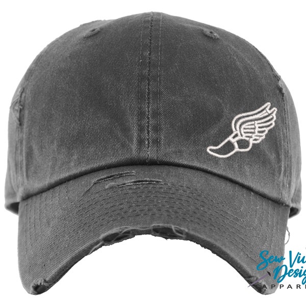 Custom Track Hat | Distressed Baseball Ponytail hat | Track Mom Hat | Track and Field Gifts | Cross Country | Gift for Runner | Team Coach