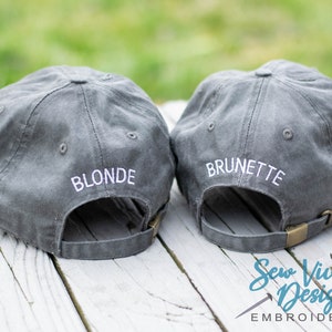 Back of cap personalized on a BLANK front cap- name on back of cap | phrase on back of hat | custom embroidered back of hat | Personalized