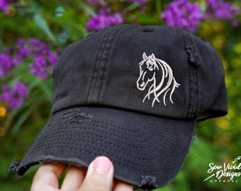 HORSE Caballo Metal Plaque Western EMBROIDERED HAT  display picture 3