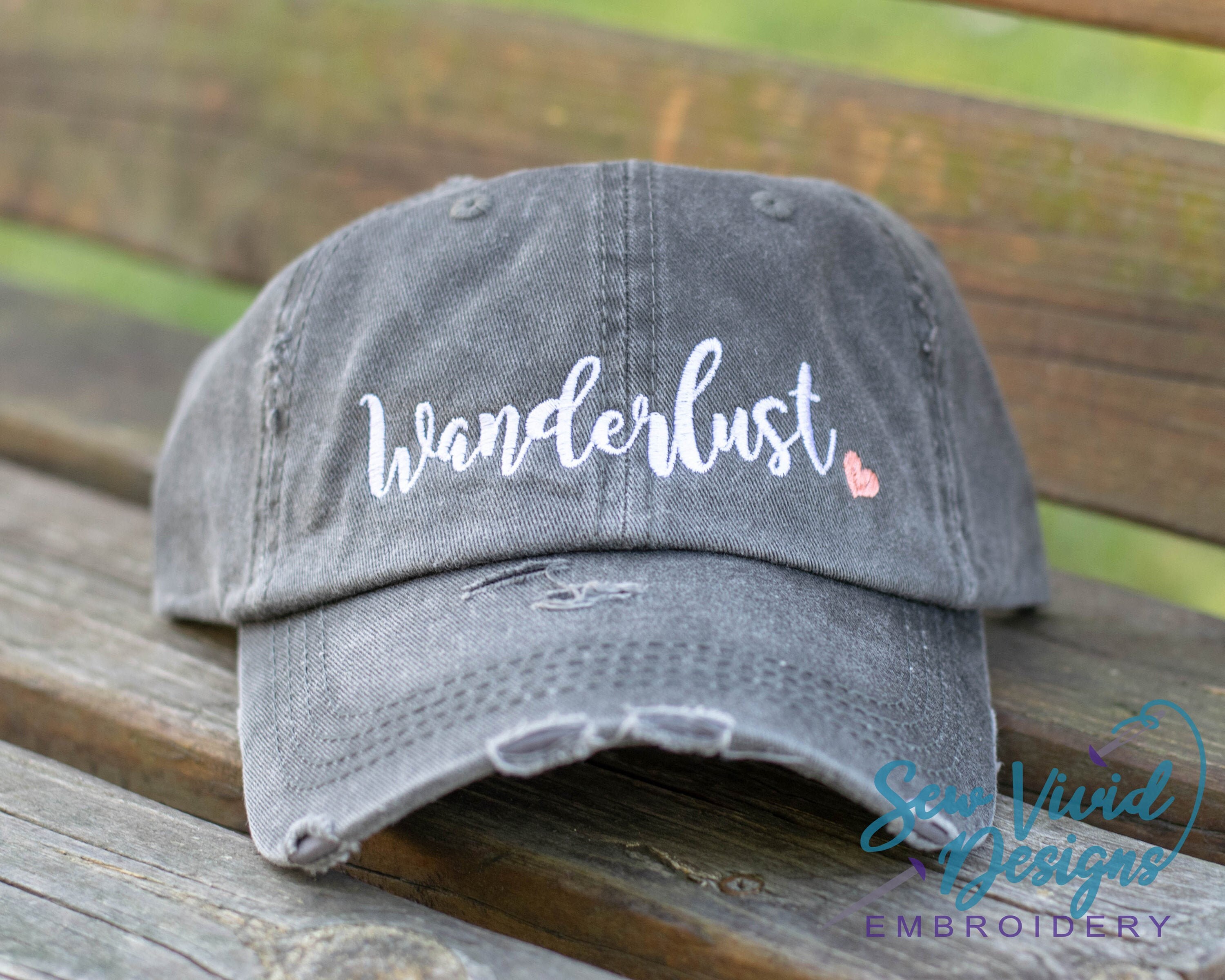 Wanderlust Hat Distressed Baseball Cap 