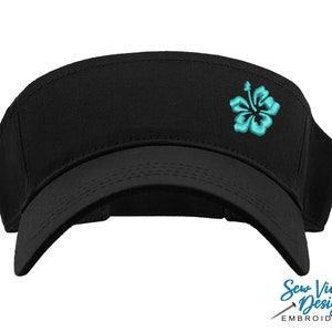 Hibiscus Flower Visor | Personalized Visor | Beach Sun Visor | Golf Visor | Custom Embroidered Visor | Beach Hat | Sun Visor | Vacation Hat