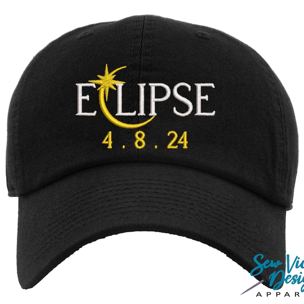 Eclipse 4.8.2024 Hat | CLASSIC Baseball Cap | Custom Embroidered | Total Eclipse April 2024 | Space Hat | Solar Event | Astronomy