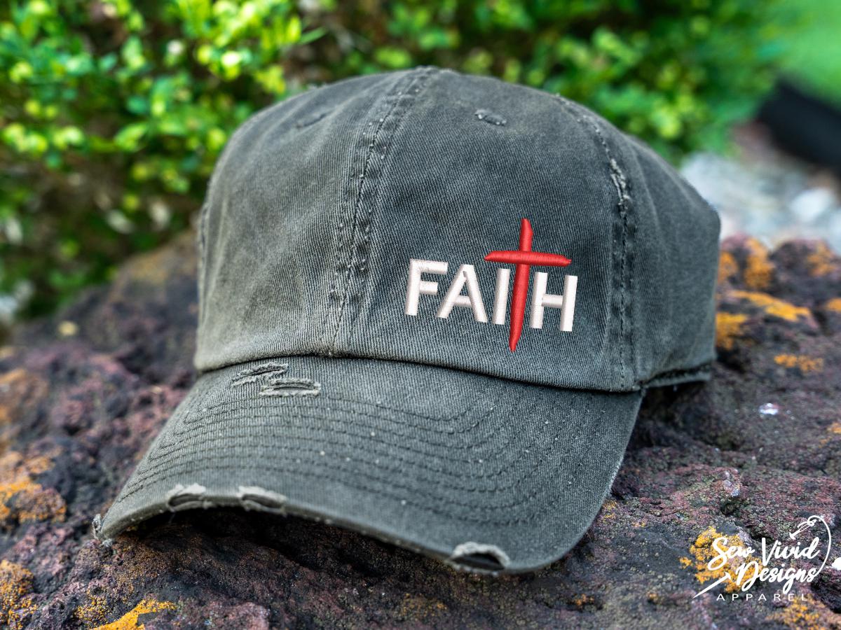 Faith Over Fear Embroidered Pink Baseball Cap with Scarf Accent Faith Over Fear Collection – Blessed Creations Shop main image 3