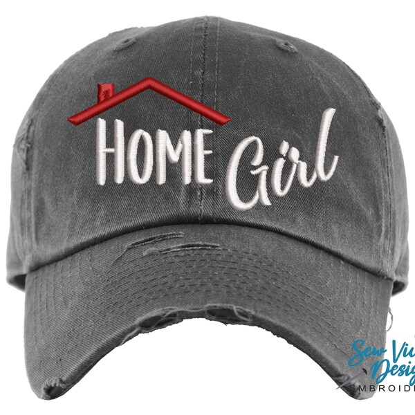 Home Girl Hat | Distressed Baseball Cap OR Ponytail Hat | Realty | Real Estate Agent Hat | Real Estate Gift | Closing Gift | Marketing