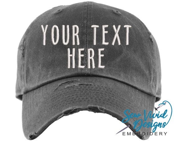 Custom Hat DISTRESSED Baseball Cap OR Ponytail Hat Custom Embroidered Hat  Your Text Here Design your own hat Personalized Ball Cap - Etsy.de