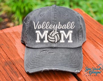 Gorra de mamá de voleibol / Gorra de béisbol desgastada O gorro para coleta / Regalos de voleibol / Mamá orgullosa de voleibol / Gorra de mamá deportista / Gorra para el día del partido