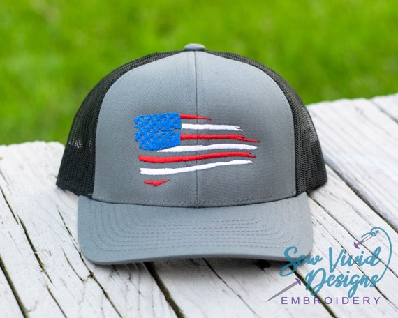 Waving American Flag Hat Snapback 