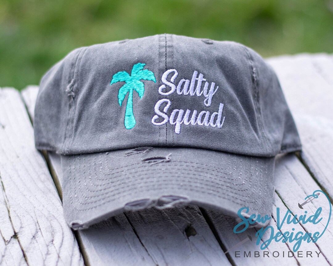Salty Squad Hat Women's Beach Baseball Cap OR Ponytail Hat Girls Trip