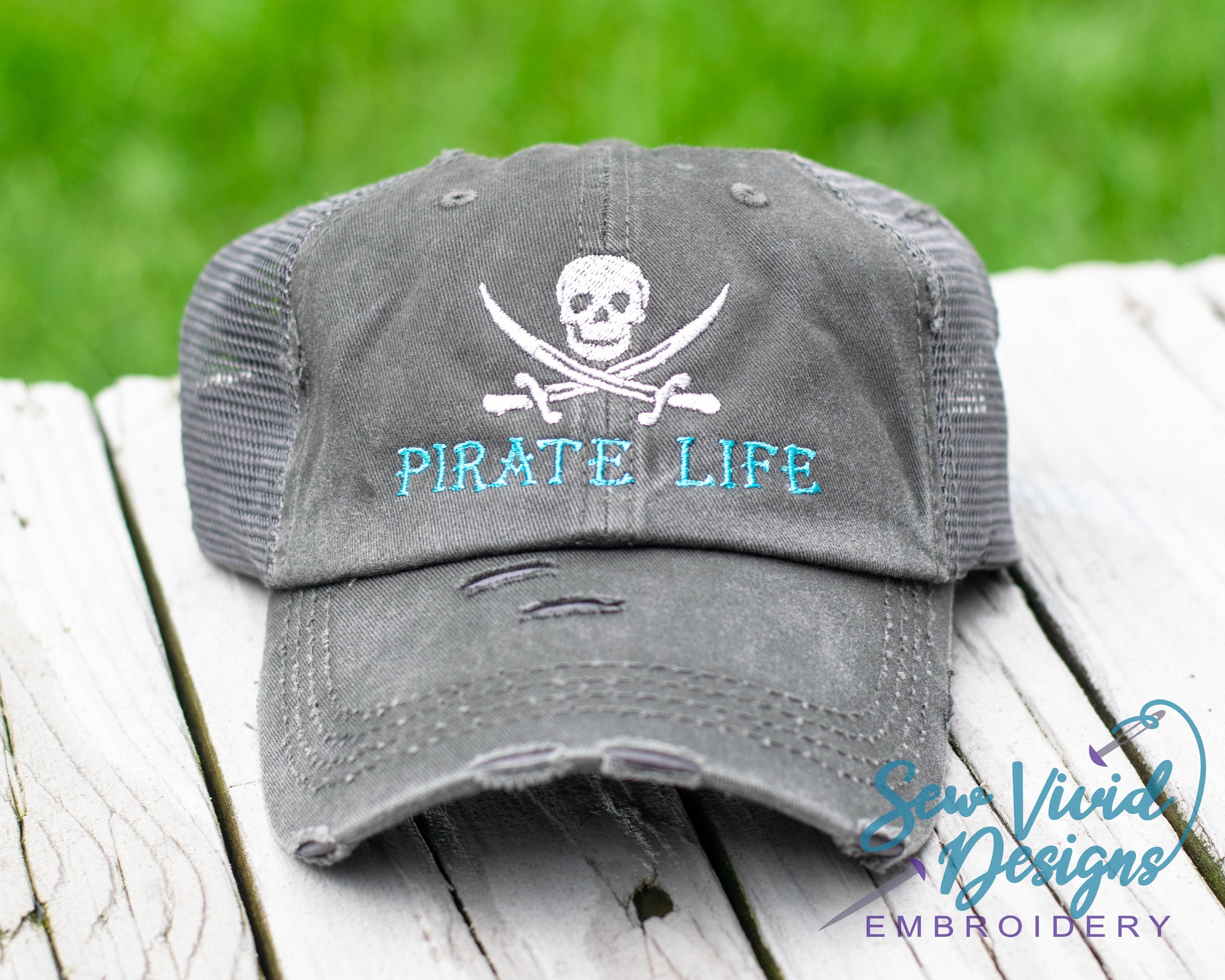 Skull and Swords Distressed Baseball 