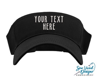 Benutzerdefinierter Text Visor | Personalisierte Visier | Strand Sonnenblende | Golf Visier | Individuell gesticktes Monogramm Visier | Strand-Hut | Benutzerdefinierte Visier