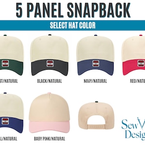 Custom Upside Down Text Hat 3D Puff Text | 5 Panel Two Tone Embroidered Hat | Snapback Trendy Hat, Rally Baseball Cap, Personalized Hat Game image 11